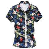 Men Fashion  New Red Car Printed Mens Hawaiian Shirt Streetwear Holiday Casual Short Sleeved Floral Camisa Plus Size M-7XL jinquedai