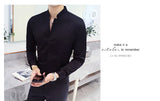 Jinquedai  New style Male spring long sleeve shirts/Men's High quality Stand collar pure cotton Business shirts/Plus size S-5XL jinquedai