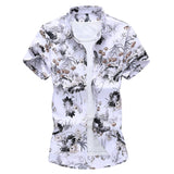 Men Fashion  New Red Car Printed Mens Hawaiian Shirt Streetwear Holiday Casual Short Sleeved Floral Camisa Plus Size M-7XL jinquedai