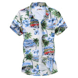 Men Fashion  New Red Car Printed Mens Hawaiian Shirt Streetwear Holiday Casual Short Sleeved Floral Camisa Plus Size M-7XL jinquedai