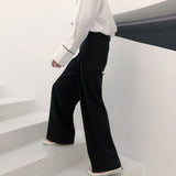 Autumn New Wide-leg Mop Pants For Men Korean Streetwear Fashion Loose Straight High Rise Pants Casual Trousers jinquedai