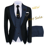 New Costume Homme Popular Clothing Luxury Party Stage Men's Suit Groomsmen Regular Fit Tuxedo 3 Peice Set Jacket+Trousers+Vest jinquedai