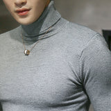 Winter New Men's Turtleneck Sweaters Black Sexy Brand Knitted Pullovers Men Solid Color Casual Male Sweater Autumn Knitwear jinquedai