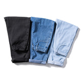 Jinquedai  New Autumn Men Denim Wide-leg Pants Korean Style Straight Light Blue Baggy Jeans Elastic Waist Student Trousers Male Black Gray jinquedai