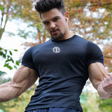 Jinquedai  New Brand Clothing Gyms Tight Cotton T-shirt Mens Fitness T-shirt Homme Gyms T Shirt Men Fitness Summer Tees Tops jinquedai