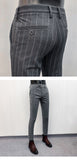 Jinquedai Suit Trousers for Men New High-quality Stripes Slim Dress Suit Pants Fashion Casual Mens Clothing Formal Full Length Pants jinquedai