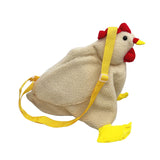 Plush Crossbody Purse Cute Cartoon Chicken Shoulder Bag Party Work Travel Satchel for Women Girls jinquedai