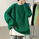 Solid Color Hole Thickened Men's Winter Sweater Warm Oversize Pullover Korean Clothes Fashion Harajuku Men's Clothing jinquedai