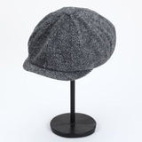Jinquedai  New Retro Newsboy Caps Men Octagonal Hats British Painters Hats Autumn Winter Berets Herringbone Flat Caps Hip Hop Berets gorras jinquedai
