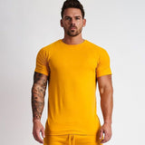 Sport Tshirt Men Gym T Shirt Quick Dry Fit Running Shirt Man Training Fitness T-shirt Sport Top Budybuilding Workout tshirt jinquedai