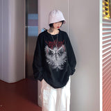 Jinquedai Vintage Angel Gothic Ladies Hoodie Punk Harajuku Winter Print Top Dark Aesthetic Fairy Death Rock Style Y2K Sweatshirt jinquedai