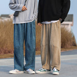 Autumn Corduroy Pants Men Fashion Solid Color Retro Straight Casual Pants Men Streetwear Wild Loose Trousers Mens Oversized jinquedai