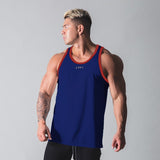 Summer muscle fitness brothers new fitness vest men's outdoor running leisure sports sleeveless jersey top jinquedai