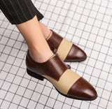 Jinquedai British Stylist Trend Men's  Color Patchwork Shoes Male Moccasins Wedding Prom Homecoming Office Footwear Zapatos Hombre jinquedai