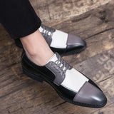 Jinquedai British Stylist Trend Men's  Color Patchwork Shoes Male Moccasins Wedding Prom Homecoming Office Footwear Zapatos Hombre jinquedai