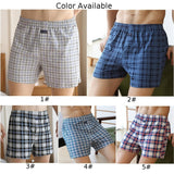 Men's Casual Loose Underwear Plaid Wide Leg Cotton Boxer Short Panties Home Wear Underpants Fashion Comfy Nightwear Bottom Pants jinquedai