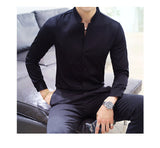 Jinquedai  New style Male spring long sleeve shirts/Men's High quality Stand collar pure cotton Business shirts/Plus size S-5XL jinquedai