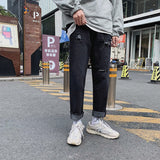 Jinquedai  Summer Slim Fit Jeans for Mens Streetwear Korean Designer Regular Distressed Denim Slim Homme Pants Hip Hop Hole Jeans Trousers jinquedai