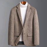 Mens Suit Jacket Blazers Autumn Winter Suits Men's Wool Plaid Suits Men's Trend Woolen Suits Plus Size Men's Clothing