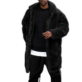 Winter Jacket Solid Color Plush Thicken Warm Men Coat for Daily Wear jinquedai