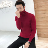 Winter New Men's Turtleneck Sweaters Black Sexy Brand Knitted Pullovers Men Solid Color Casual Male Sweater Autumn Knitwear jinquedai