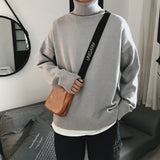 Jinquedai Men Oversized Turtleneck Sweaters Winter Korean Fashions Pullover Harajuku Black Knitwear jinquedai