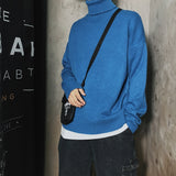Jinquedai Men Oversized Turtleneck Sweaters Winter Korean Fashions Pullover Harajuku Black Knitwear jinquedai