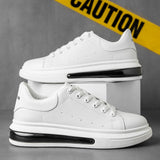 Fashion New Men Men Casual Shoes Flat Outdoor Fashion White Autumn Spring Leather Low Top Sneakers Male Non-Slip Work Breathable Thick Sole jinquedai