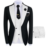 New Costume Homme Popular Clothing Luxury Party Stage Men's Suit Groomsmen Regular Fit Tuxedo 3 Peice Set Jacket+Trousers+Vest jinquedai