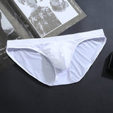 Men's Underwear Briefs Hip Lifting Solid Color Youth Ice Silk Ultra Thin Transparent Low Waist Breathable Sexy Men's Panties jinquedai