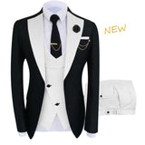 New Costume Homme Popular Clothing Luxury Party Stage Men's Suit Groomsmen Regular Fit Tuxedo 3 Peice Set Jacket+Trousers+Vest jinquedai