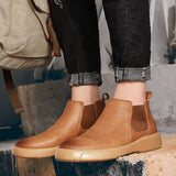 Golden Sapling Vintage Chelsea Boots Fashion Leather Winter Men Shoes Comfortable Leisure Men's Ankle Boot Classic Formal Shoe jinquedai