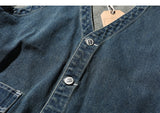 Retro Denim Vest Men Sleeveless Cargo Jacket  Harajuku Style Tooling Jean Jacket Cowboy Fashion Wasitcoat Men'S Clothing jinquedai
