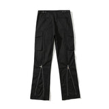 Back Zipper Pockets Retro Black Overalls for Men and Women Streetwear Casual Oversize Cargo Pants Loose Vibe Style Trousers jinquedai