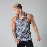Summer quick-drying gym men's sportswear fashion vest men's streetwear outdoor running exercise fitness top jinquedai