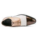 Jinquedai British Stylist Trend Men's  Color Patchwork Shoes Male Moccasins Wedding Prom Homecoming Office Footwear Zapatos Hombre jinquedai