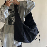 Jinquedai  Men Bag New Nylon Bucket Fashion Solid Zipper SOFT Shoulder Bag Purses and Handbags Luxury Designer Black Tote Bag jinquedai
