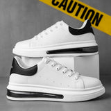 Fashion New Men Men Casual Shoes Flat Outdoor Fashion White Autumn Spring Leather Low Top Sneakers Male Non-Slip Work Breathable Thick Sole jinquedai