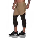 Mens Running Shorts 2 in 1 Gym Sport Shorts Men double-deck Outdoor Jogging Workout Shorts Sportswear Fitness Short Pants jinquedai