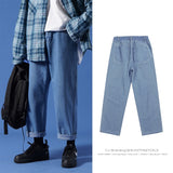 Jinquedai Men Streetwear Blue Jeans Women Black Jeans Korean Fashions Harem Pants Male Denim Pants OverSize jinquedai