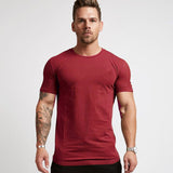 Sport Tshirt Men Gym T Shirt Quick Dry Fit Running Shirt Man Training Fitness T-shirt Sport Top Budybuilding Workout tshirt jinquedai