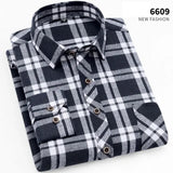 Jingquedai   2022 Autumn New Casual Men&#39;s Flannel Plaid Shirt Brand Male Business Office Red Black Checkered Long Sleeve Shirts Clothes jinquedai