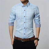 Jingquedai   2022 Men&#39;s Plaid Cotton Dress Shirts Male High Quality Long Sleeve Slim Fit Business Casual Shirt Plus Size 5XL MCL087 jinquedai