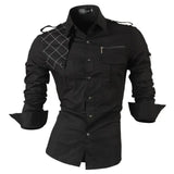 Jingquedai   Jeansian Men&#39;s Casual Dress Shirts Fashion Desinger Stylish Long Sleeve Slim Fit 8371 Black2 jinquedai