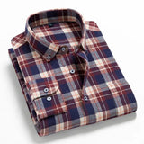 Jingquedai   Men Flannel Plaid Shirt 100% Cotton 2022 Spring Autumn Casual Long Sleeve Shirt Soft Comfort Slim Fit Styles Brand For Man Plus jinquedai