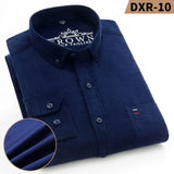 Jingquedai   Plus Size Cotton Corduroy Shirt for Men Casual S-7XL Business Mens Solid Shirts Long Sleeve Leisure Overshirt Autumn Comfortable jinquedai