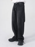 Men's Jeans New Korean Personality Straight Wide Leg Pants Fashion Autumn Winter Vintage Male Trousers jinquedai