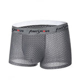 Mens Boxers Mesh Ice Silk Thin Boxer Sexy U Convex Panties Breathable Underwear Summer New Trunks Shorts Lingerie Shorts jinquedai