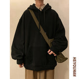 Autumn Cotton Hoodies Men Fashion Solid Color Casual Hooded Sweatshirt Men Streetwear Hip Hop Loose Pullover Hoodie Mens Hoody jinquedai