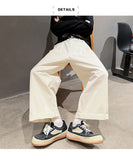 Cotton Oversized Casual Pants Men Fashion Loose Wide Leg Pants Men Japanese Streetwear Hip Hop Straight Pants Mens Trousers jinquedai